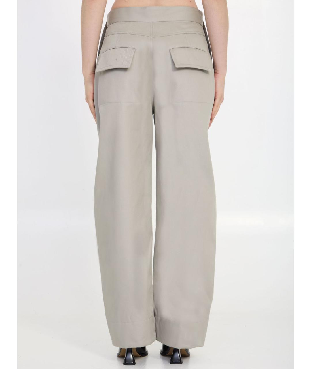 BOTTEGA VENETA Бежевые хлопковые прямые брюки, фото 3