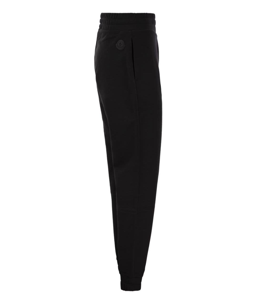 MONCLER Черные хлопковые прямые брюки, фото 3