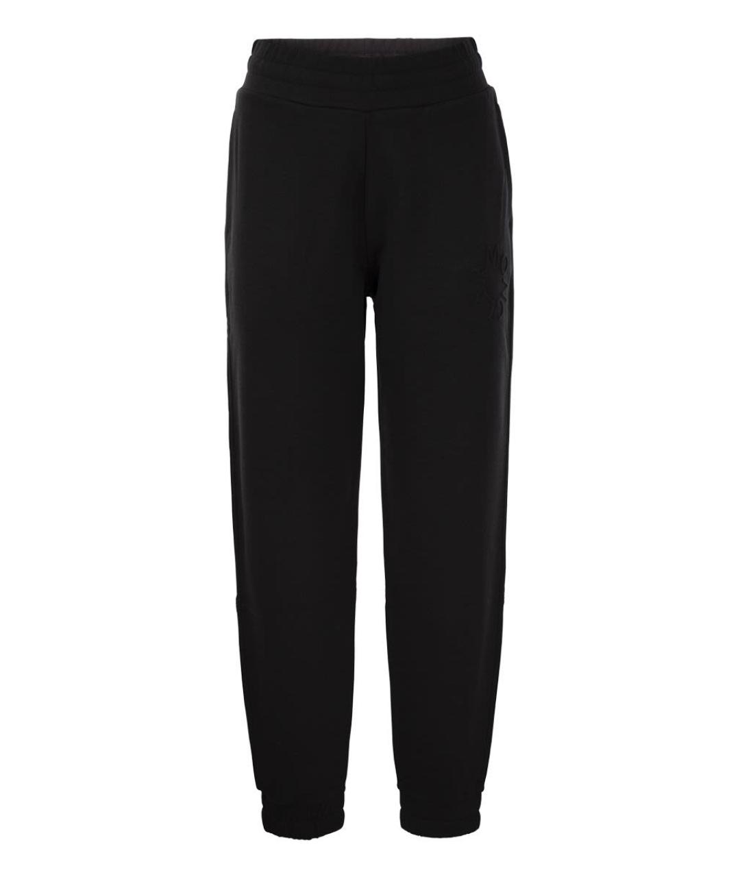 MONCLER Черные хлопковые прямые брюки, фото 1