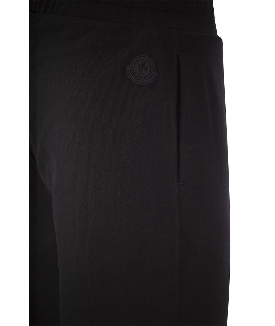 MONCLER Черные хлопковые прямые брюки, фото 4