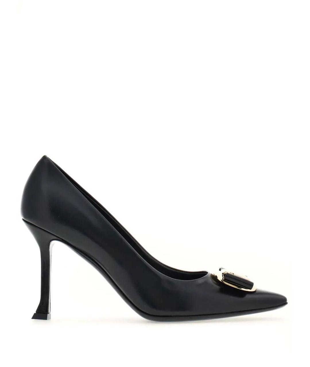 FERRAGAMO Черные кожаные туфли, фото 1