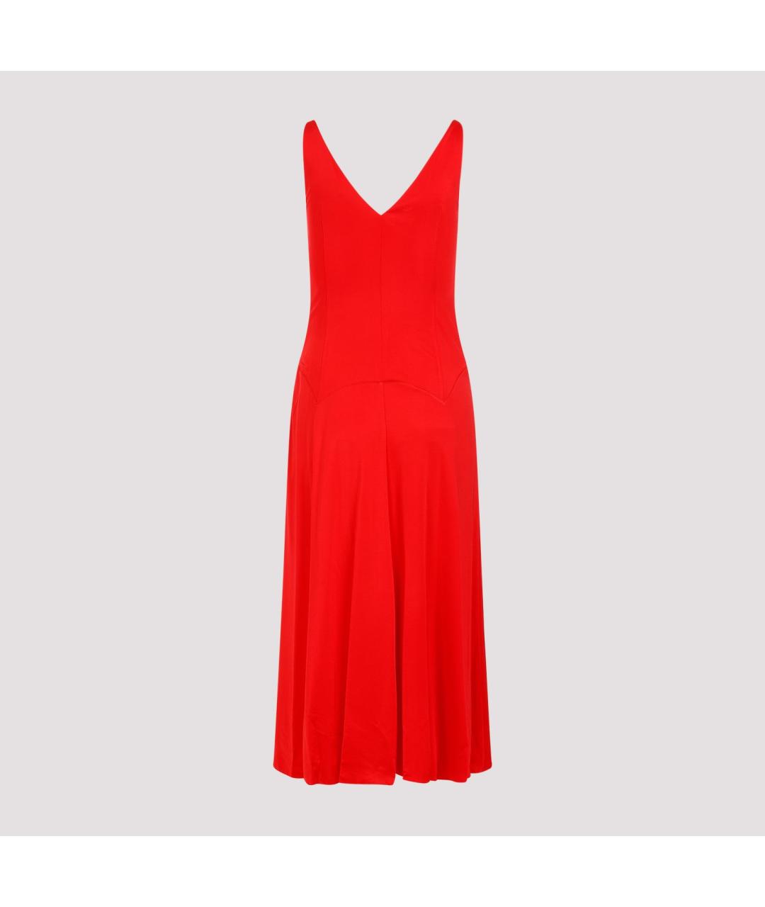 LANVIN Красное вискозное повседневное платье, фото 3