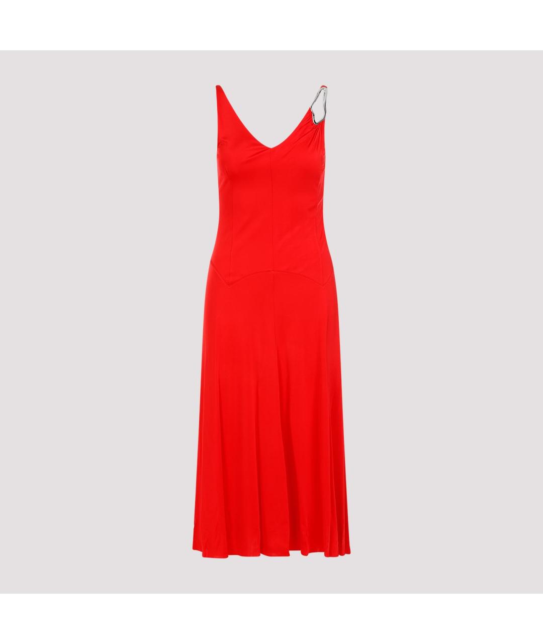 LANVIN Красное вискозное повседневное платье, фото 2