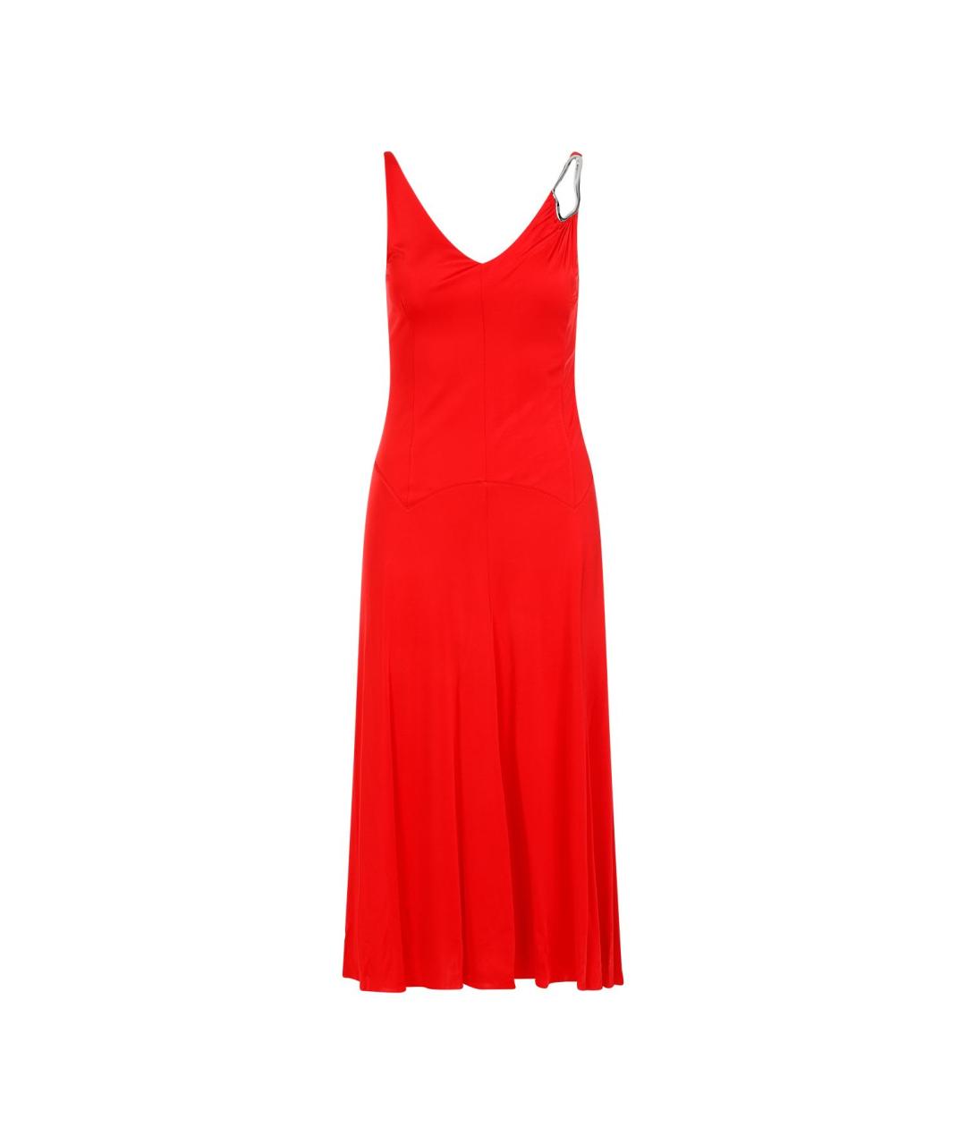 LANVIN Красное вискозное повседневное платье, фото 1