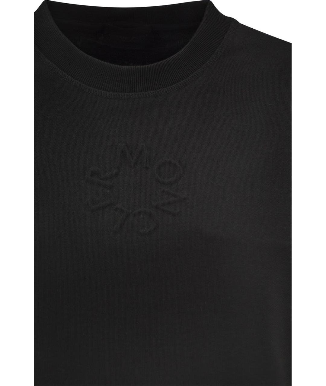 MONCLER Черный хлопковый джемпер / свитер, фото 4