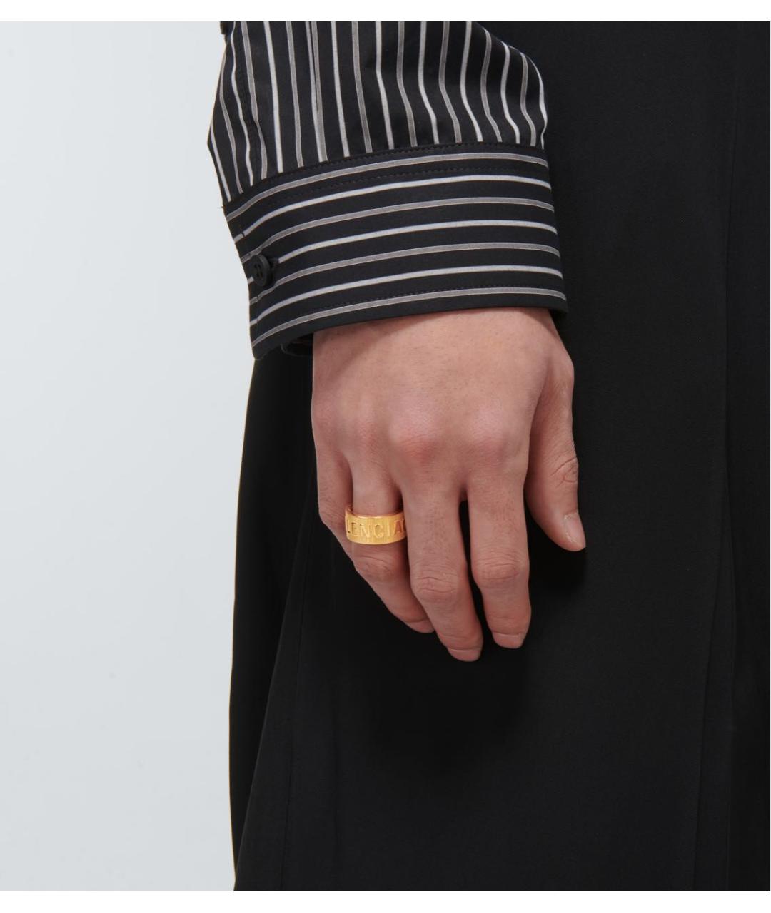 BALENCIAGA Золотое латунное кольцо, фото 4