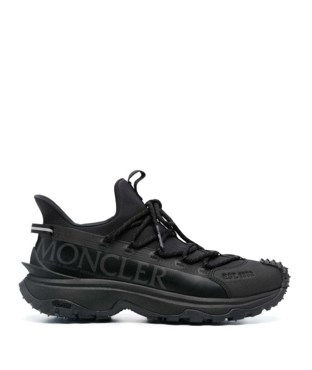 MONCLER Черные синтетические низкие кроссовки / кеды, фото 1