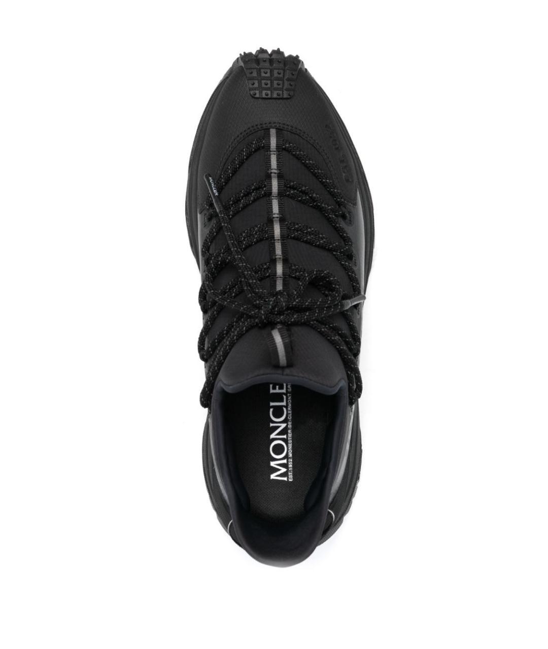 MONCLER Черные синтетические низкие кроссовки / кеды, фото 4
