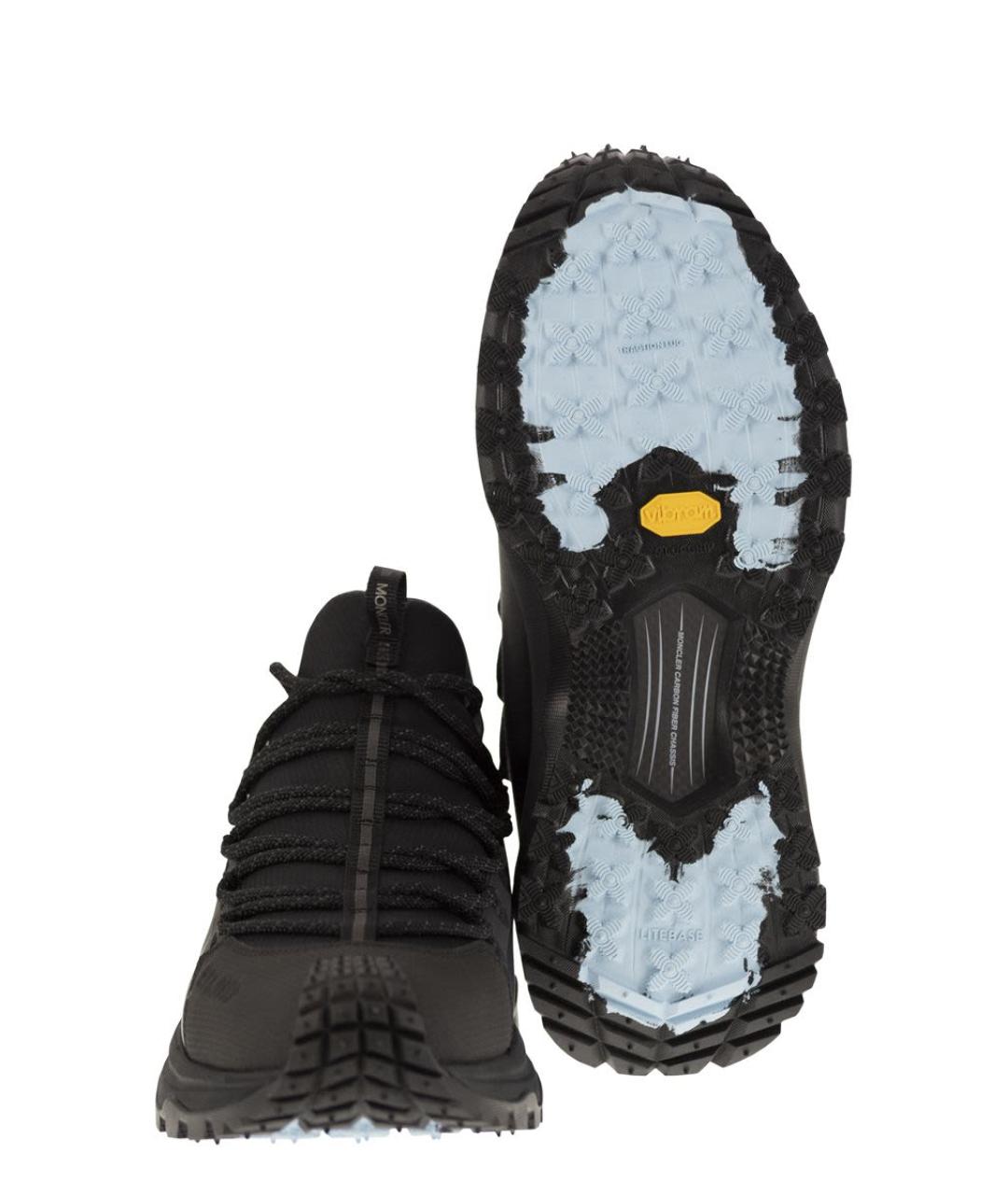 MONCLER Черные синтетические низкие кроссовки / кеды, фото 5