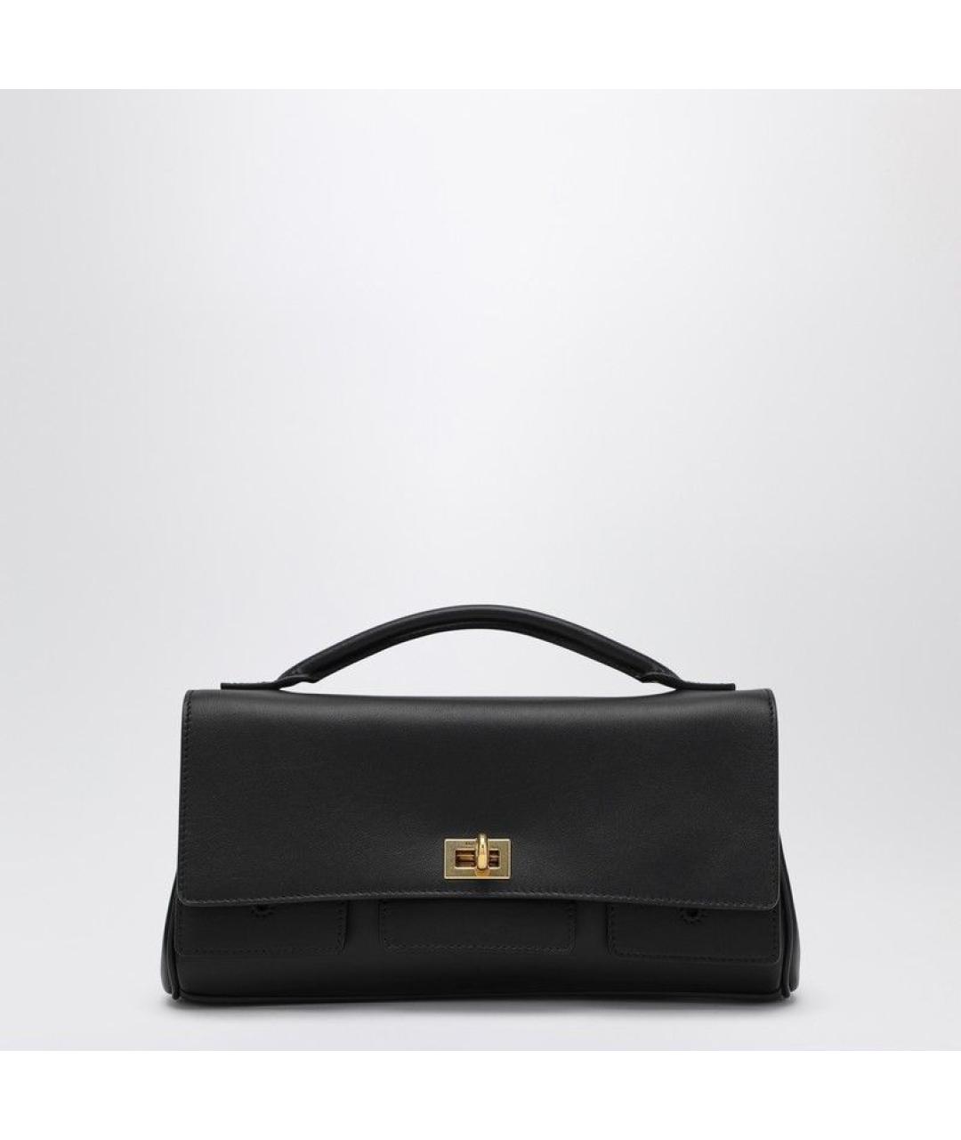 BALENCIAGA Черная кожаная сумка через плечо, фото 2