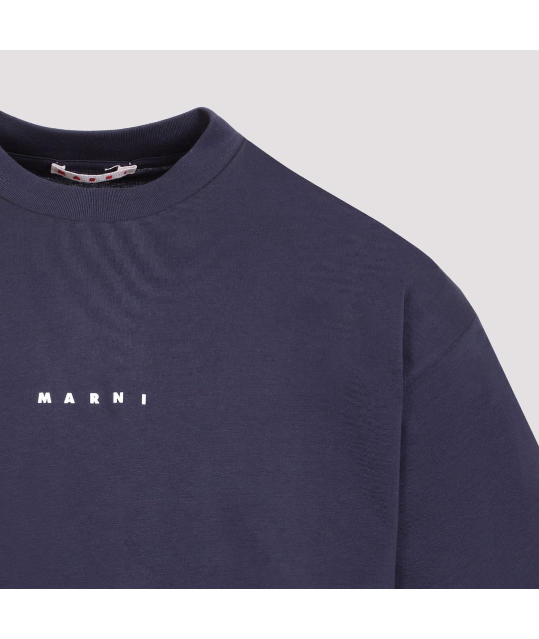 MARNI Синяя хлопковая футболка, фото 3