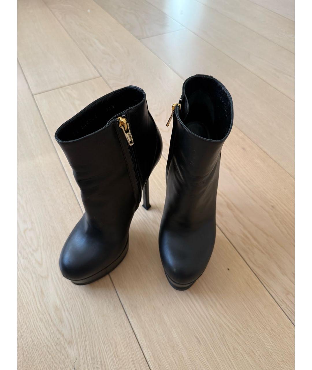 SAINT LAURENT Черные кожаные ботильоны, фото 3