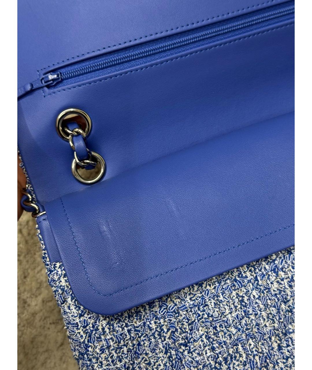 CHANEL Синяя твидовая сумка через плечо, фото 6