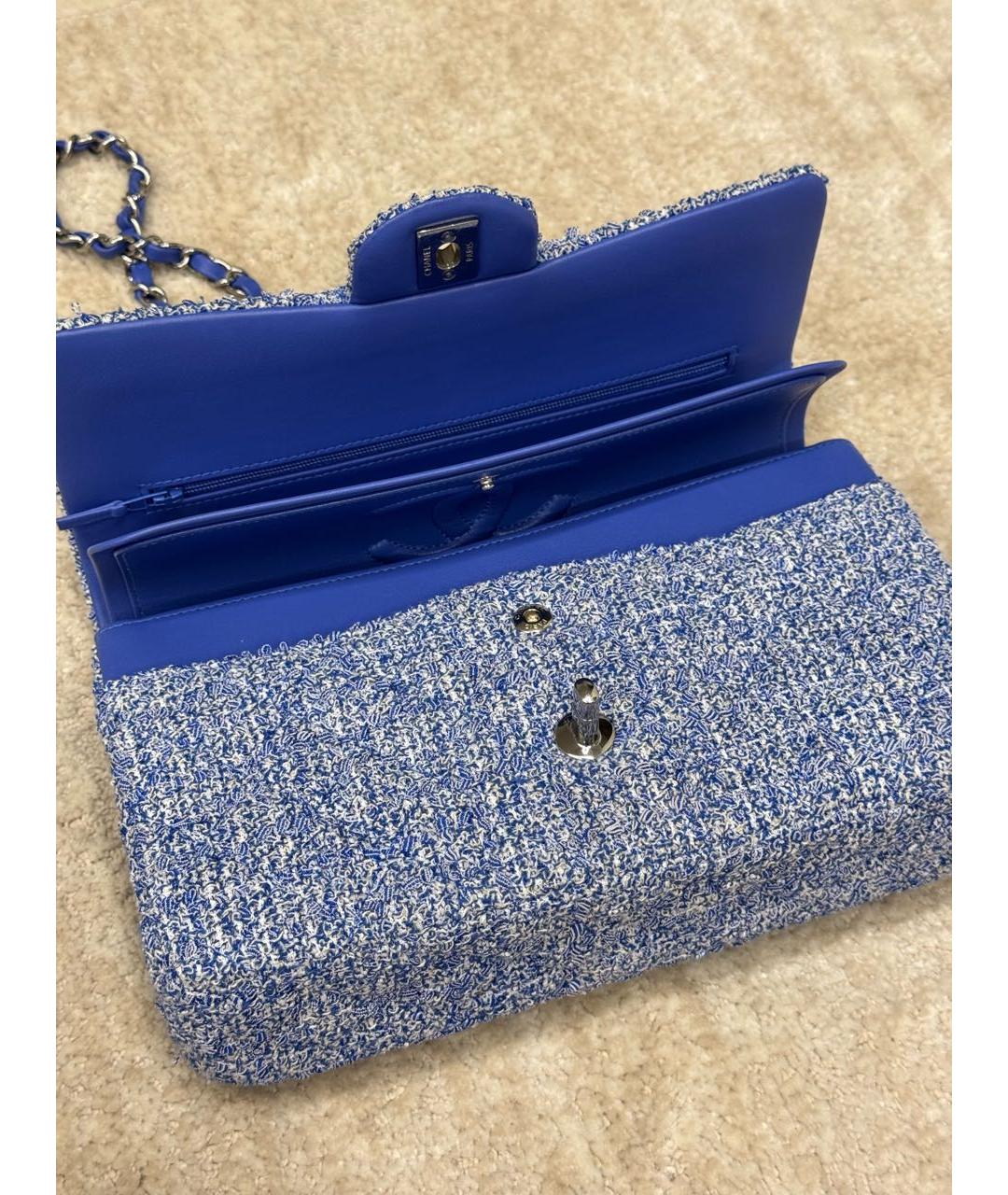 CHANEL Синяя твидовая сумка через плечо, фото 7