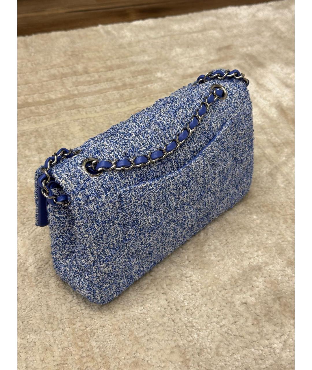 CHANEL Синяя твидовая сумка через плечо, фото 3