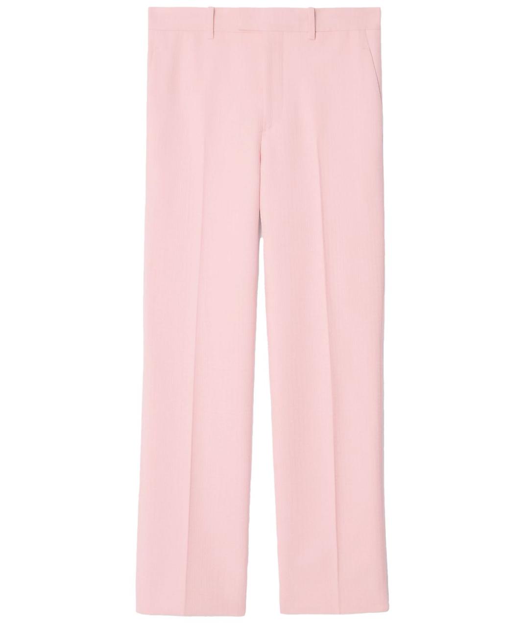 BURBERRY Розовые прямые брюки, фото 1