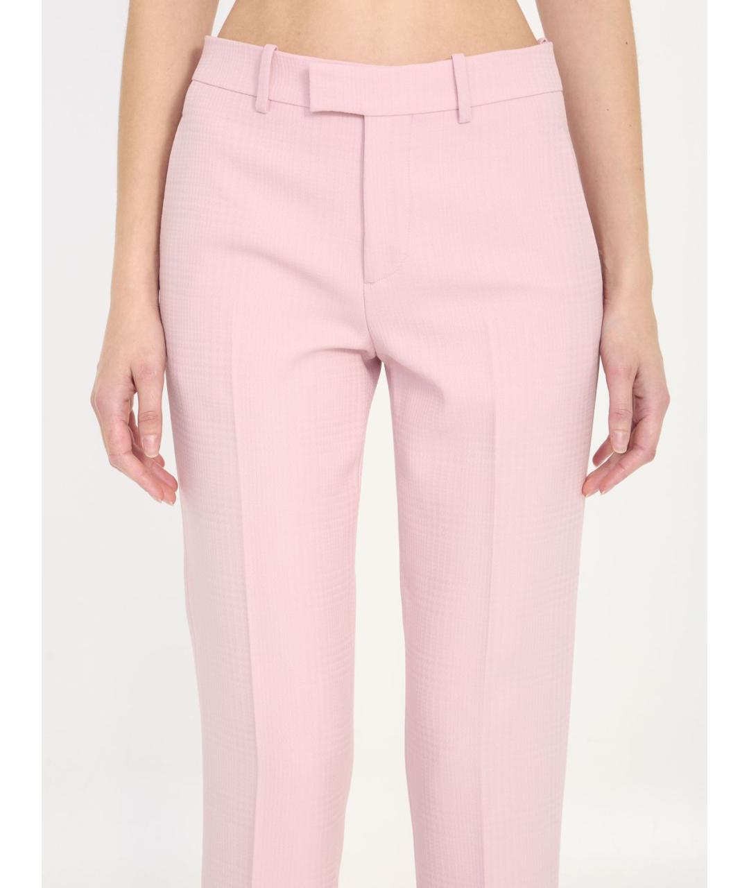 BURBERRY Розовые прямые брюки, фото 4