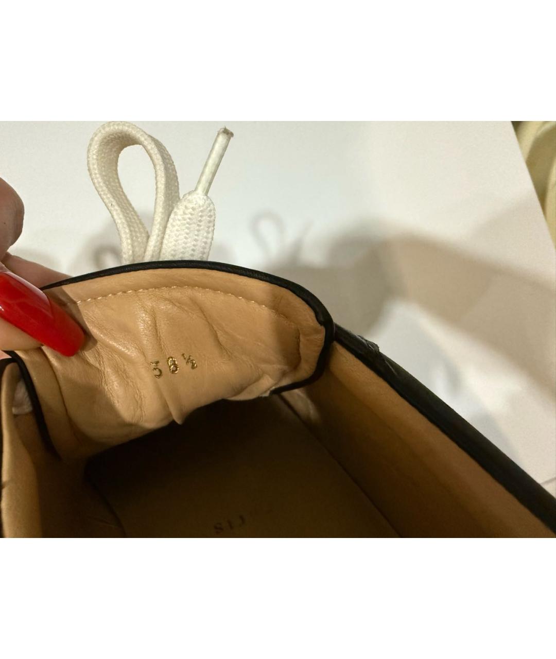 CHRISTIAN LOUBOUTIN Черные кожаные кроссовки, фото 6