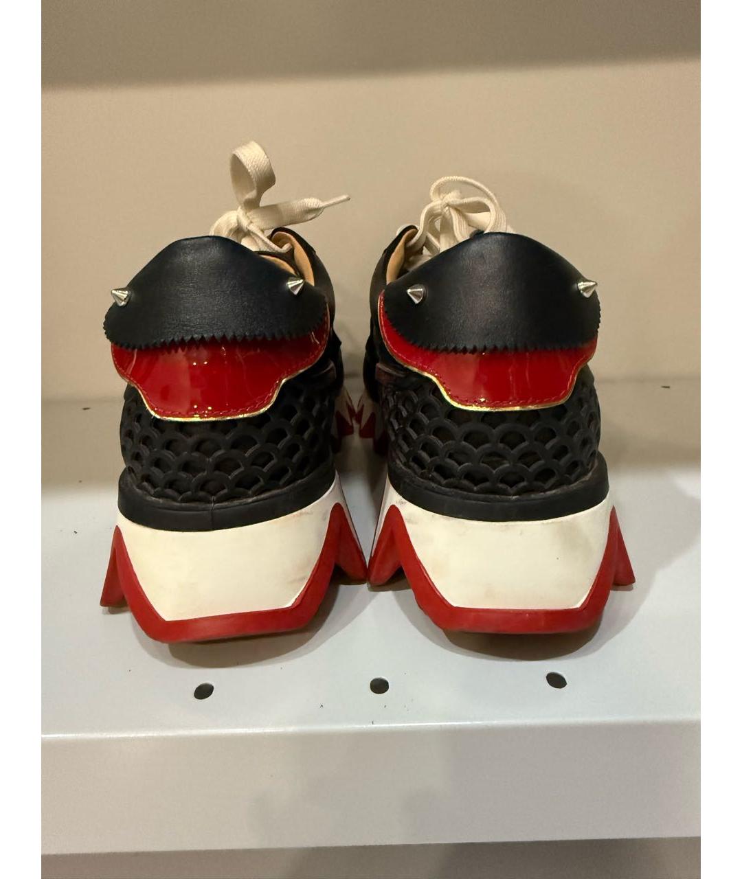CHRISTIAN LOUBOUTIN Черные кожаные кроссовки, фото 4