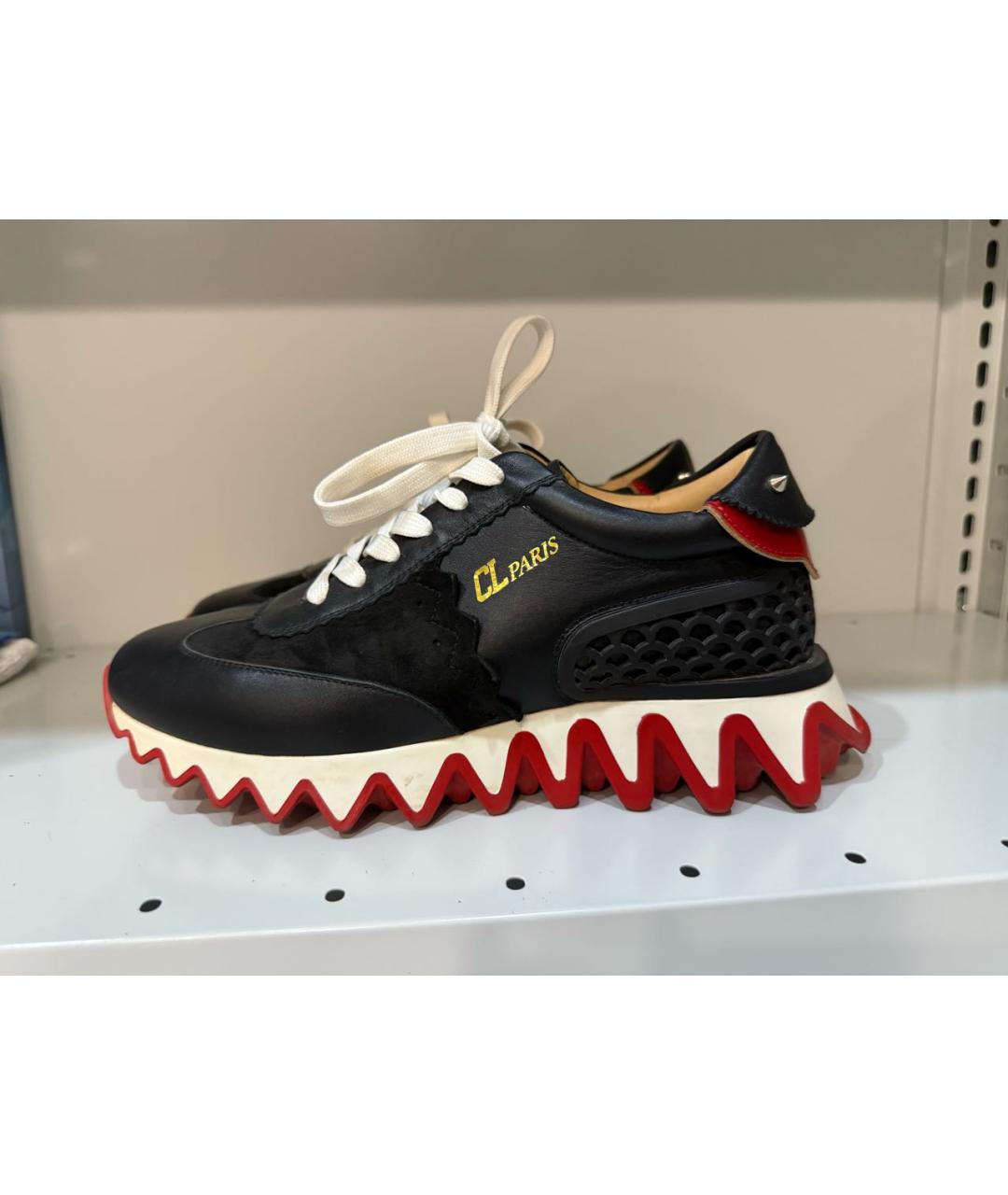 CHRISTIAN LOUBOUTIN Черные кожаные кроссовки, фото 2
