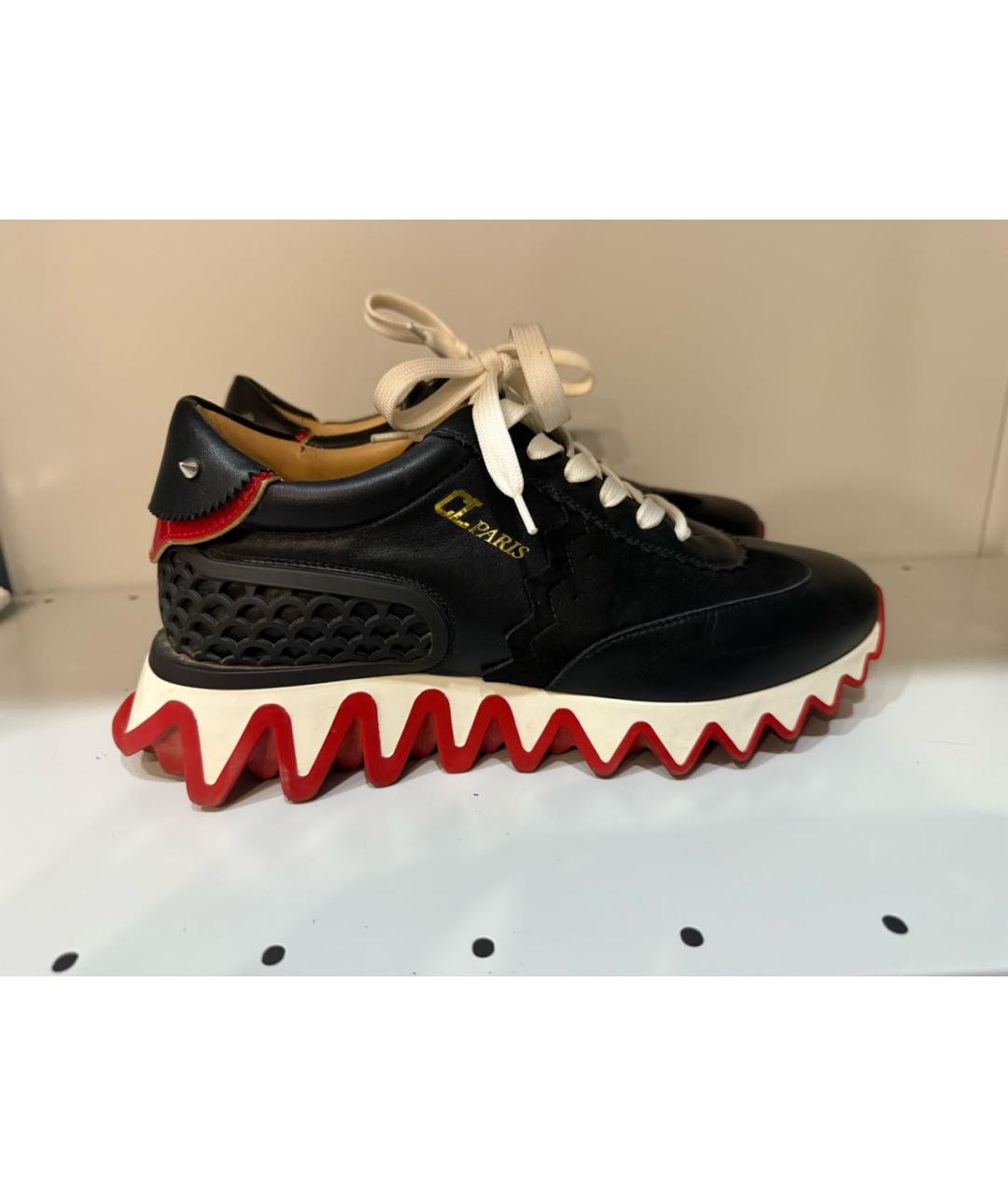 CHRISTIAN LOUBOUTIN Черные кожаные кроссовки, фото 8