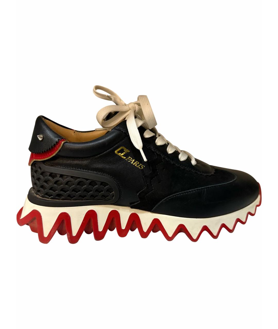 CHRISTIAN LOUBOUTIN Черные кожаные кроссовки, фото 1