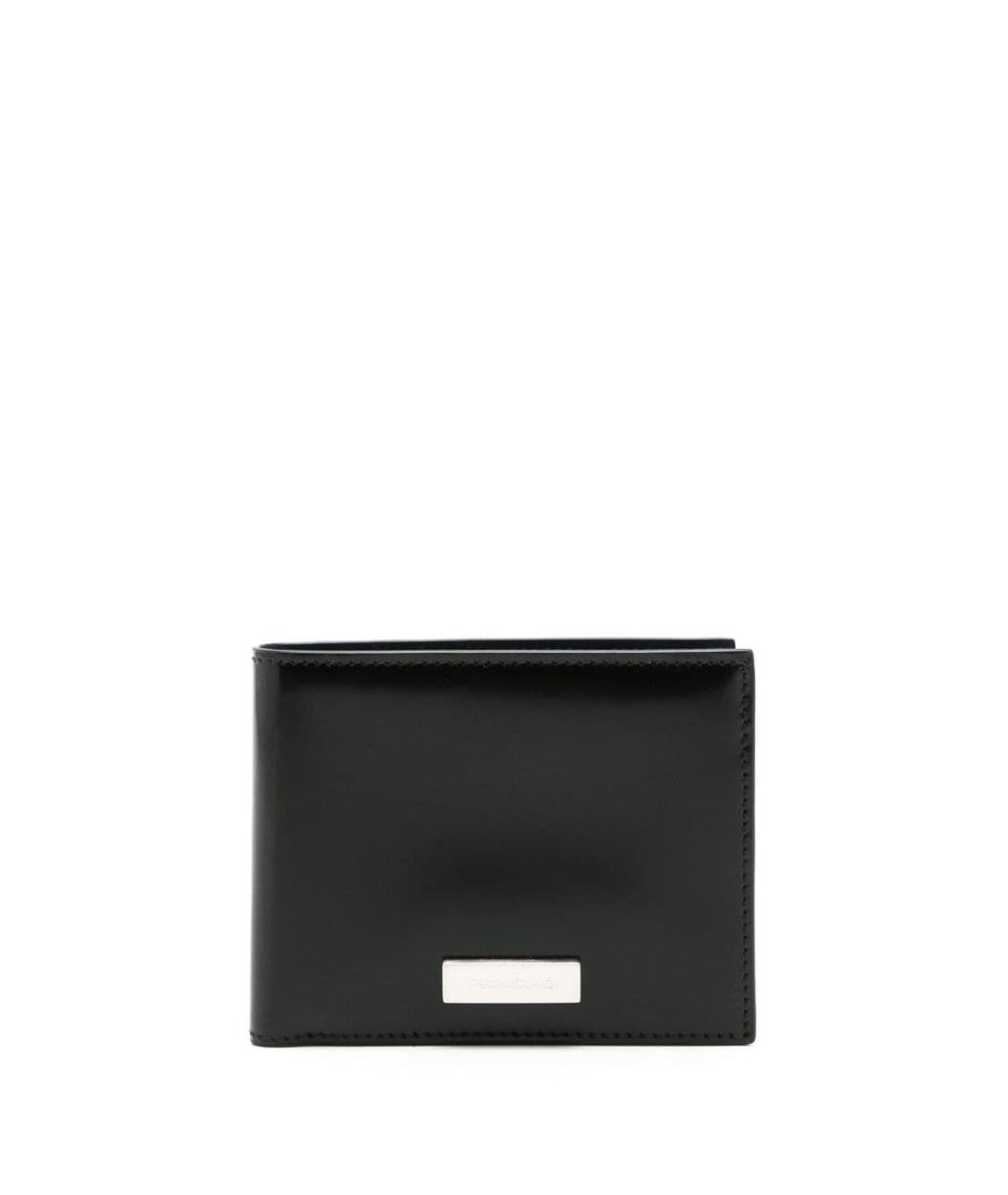 FERRAGAMO Черный кожаный кошелек, фото 1