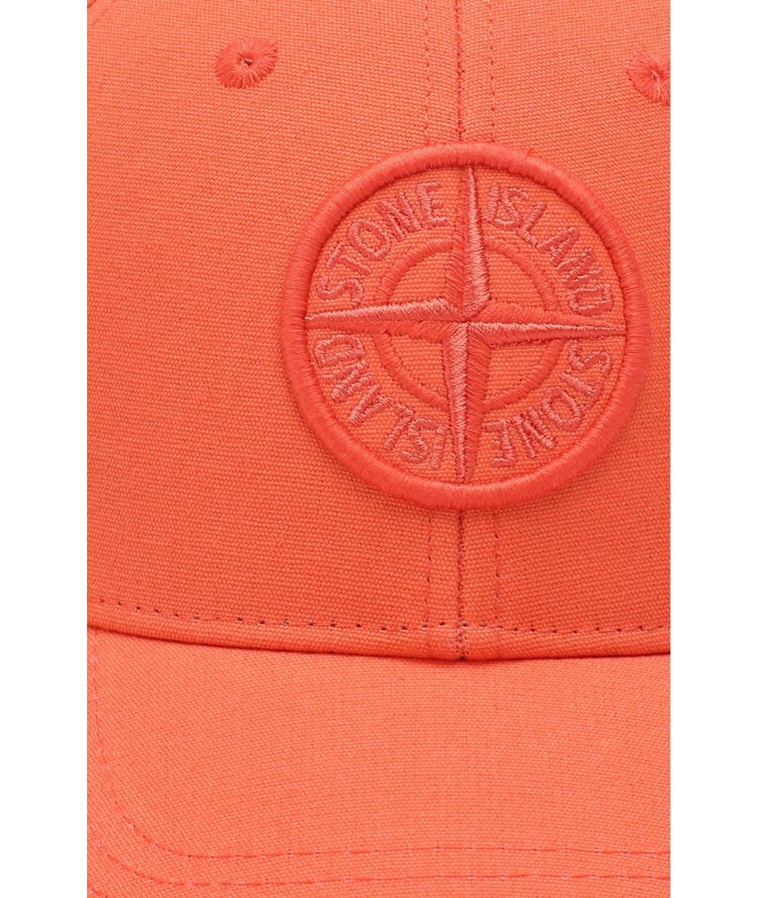 STONE ISLAND Оранжевая хлопковая кепка/бейсболка, фото 3