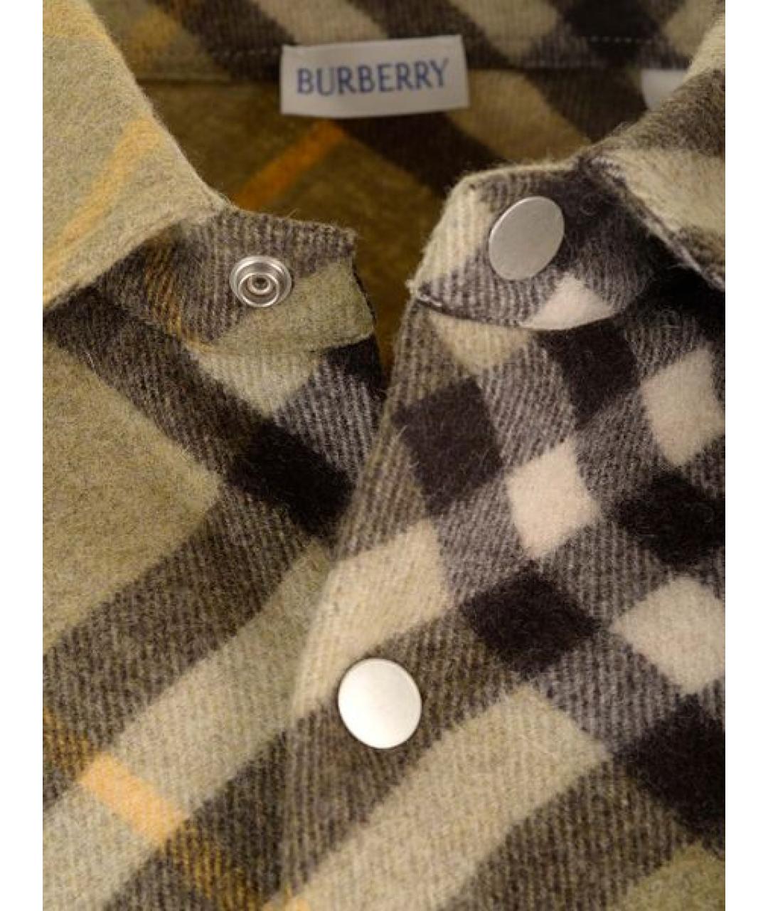 BURBERRY Бежевая шерстяная кэжуал рубашка, фото 4