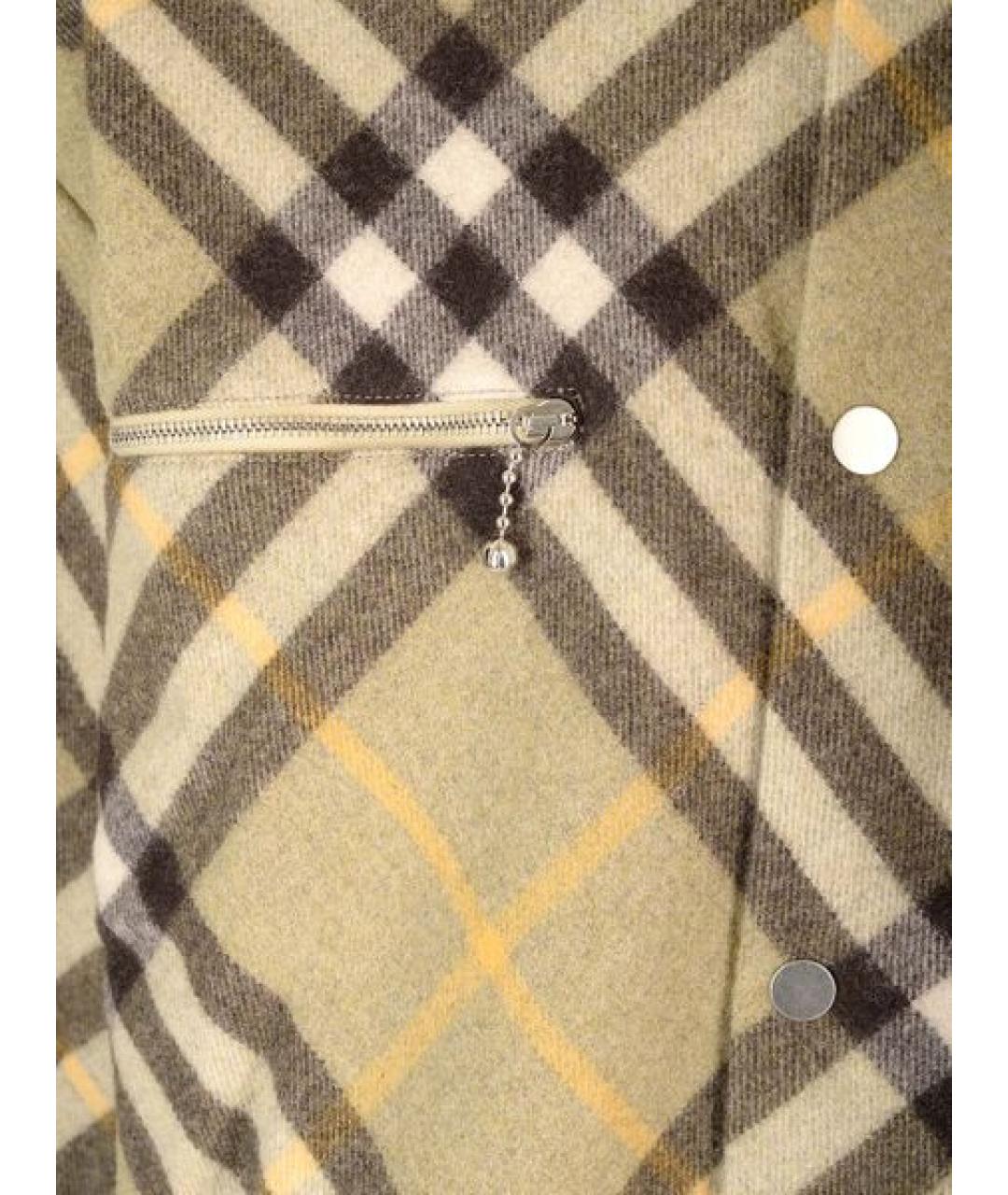 BURBERRY Бежевая шерстяная кэжуал рубашка, фото 3