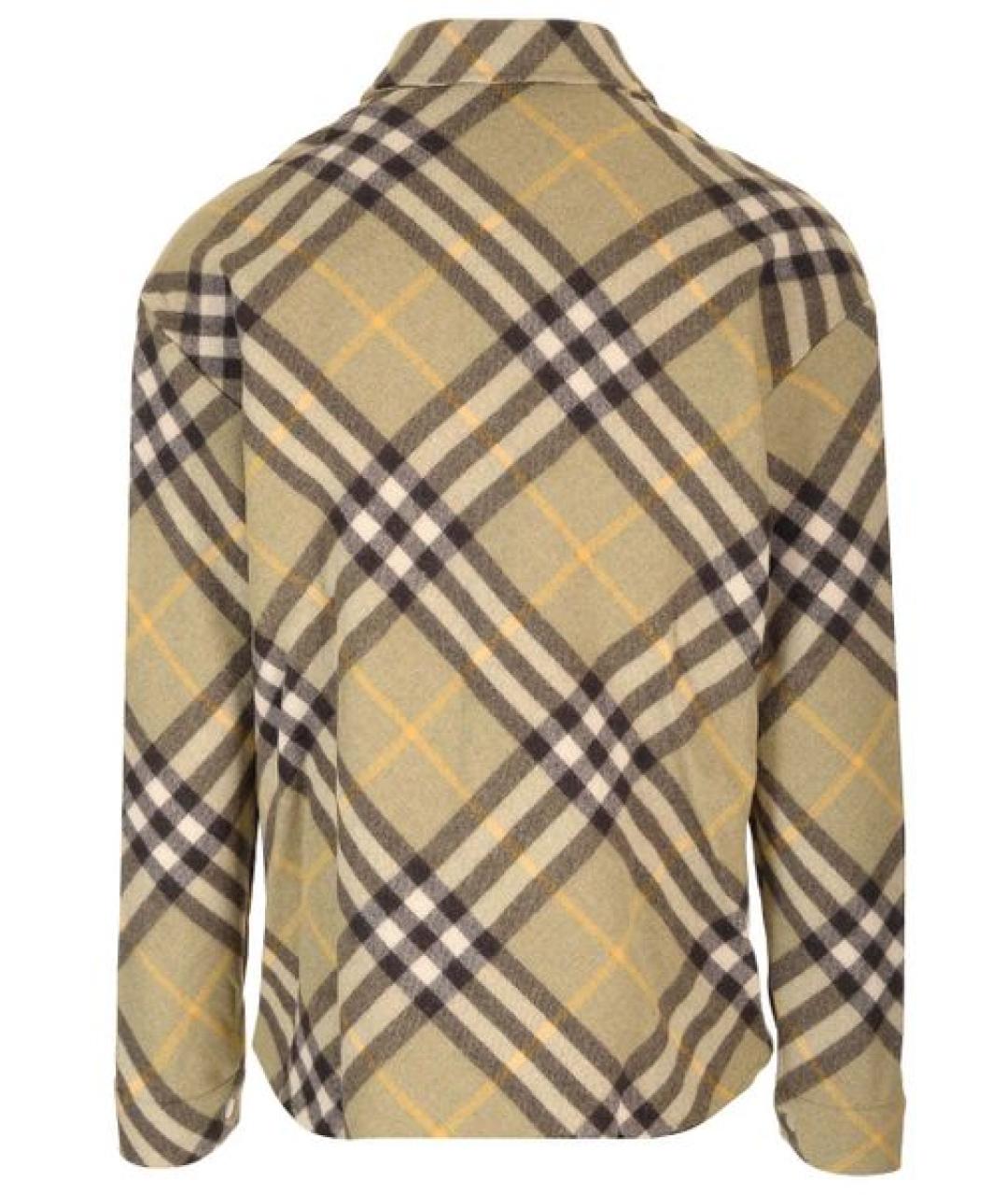BURBERRY Бежевая шерстяная кэжуал рубашка, фото 2