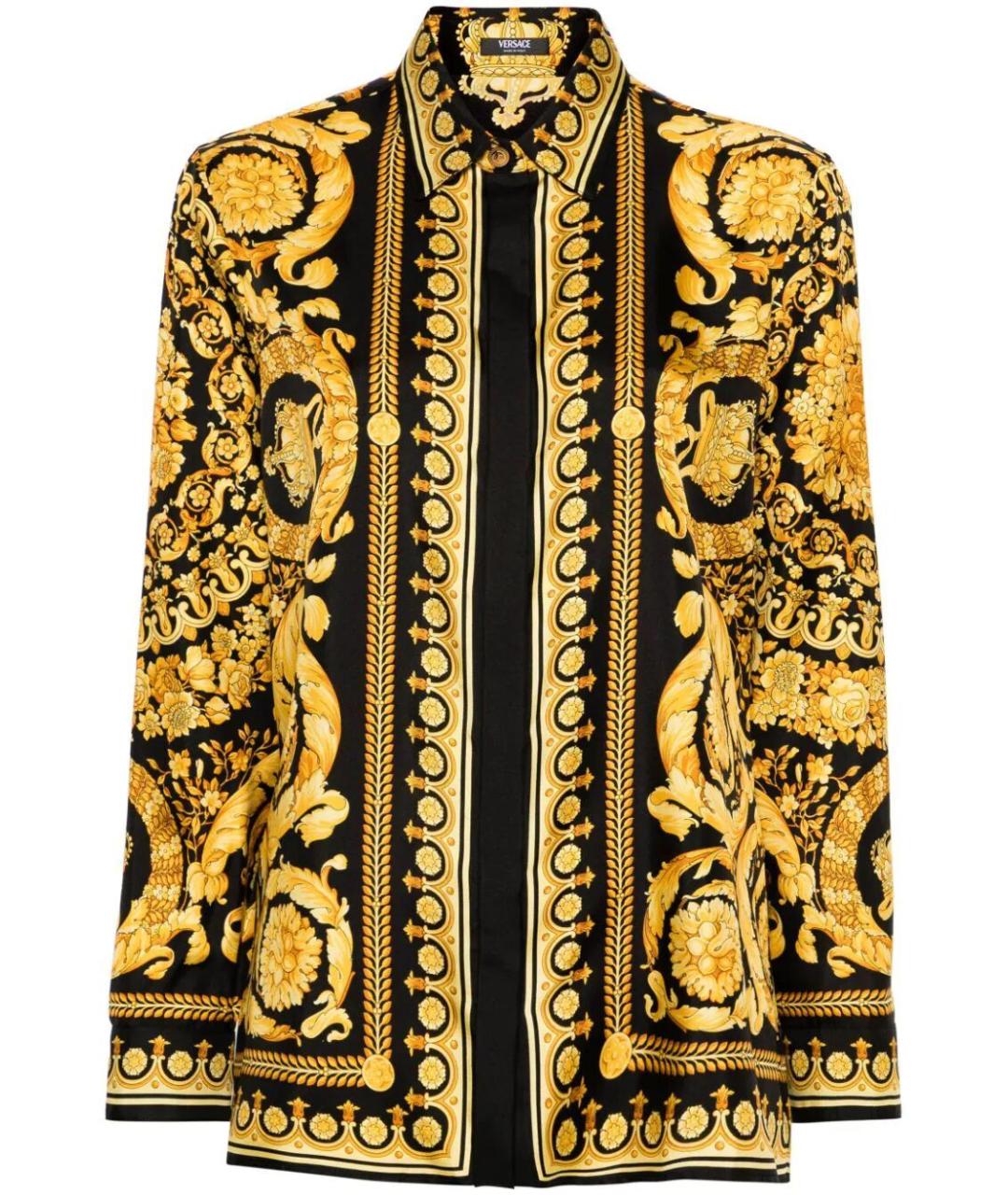 VERSACE Золотая шелковая рубашка, фото 1