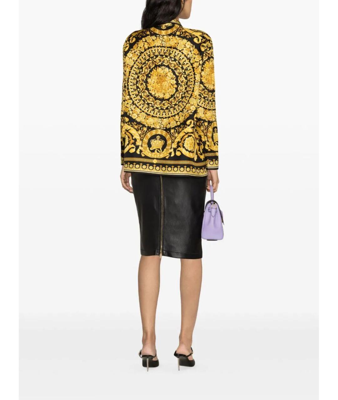 VERSACE Золотая шелковая рубашка, фото 2