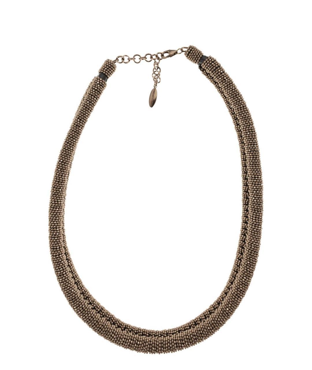 BRUNELLO CUCINELLI Коричневая металлическая цепочка, фото 3