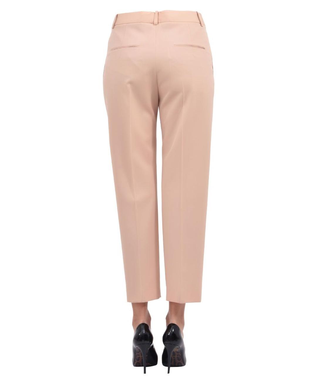 JIL SANDER Розовые шерстяные прямые брюки, фото 5