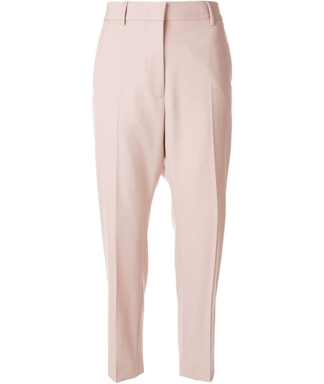 JIL SANDER Розовые шерстяные прямые брюки, фото 2