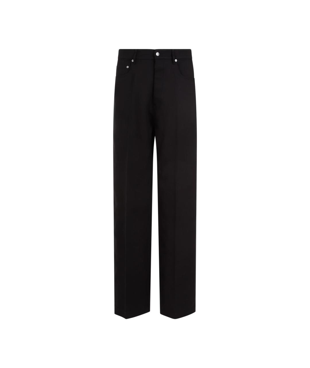 RICK OWENS Черные шерстяные повседневные брюки, фото 1