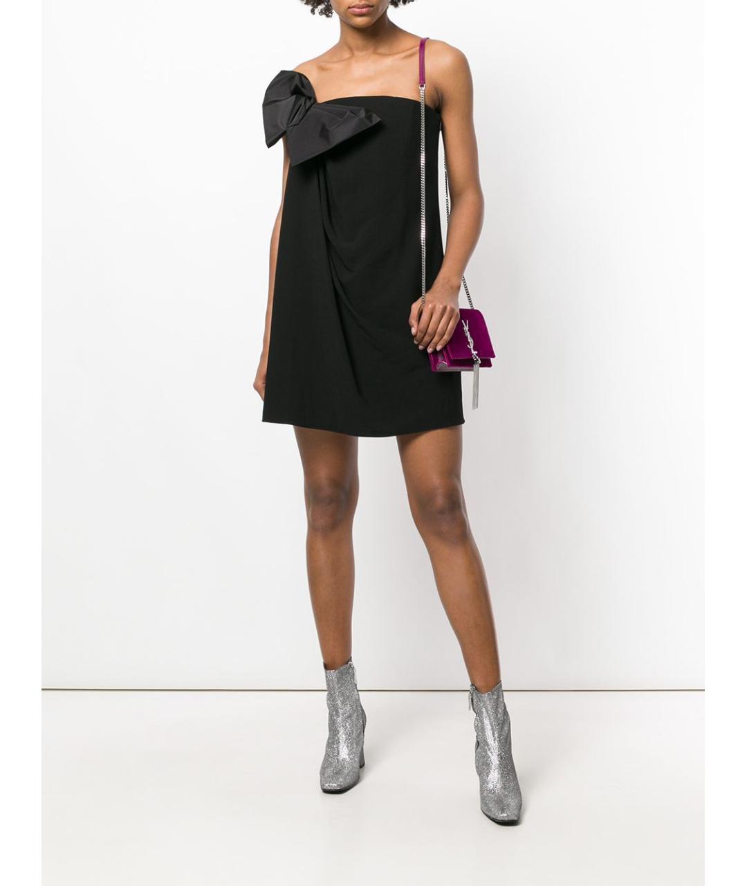 SAINT LAURENT Черное ацетатное вечернее платье, фото 2