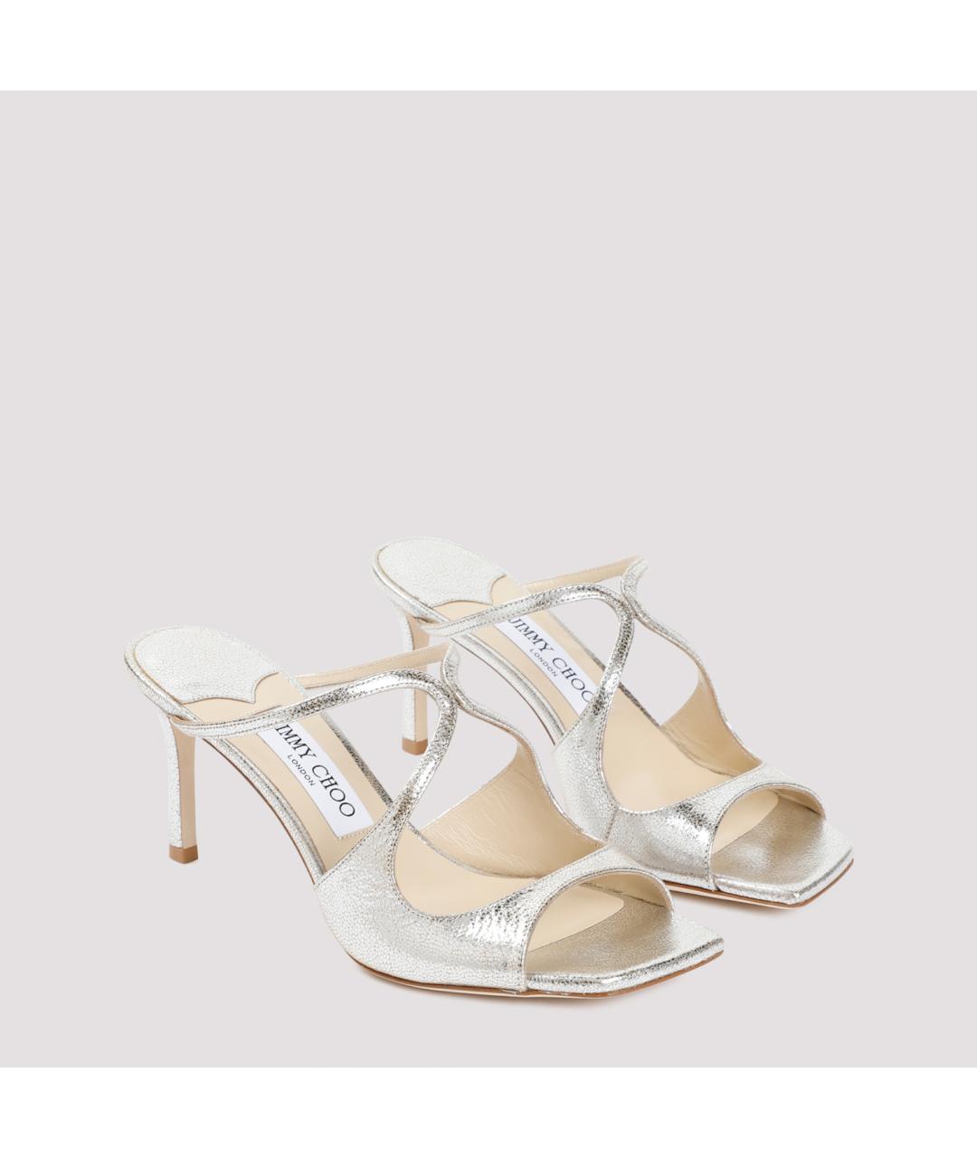 JIMMY CHOO Серебряные кожаные туфли, фото 5