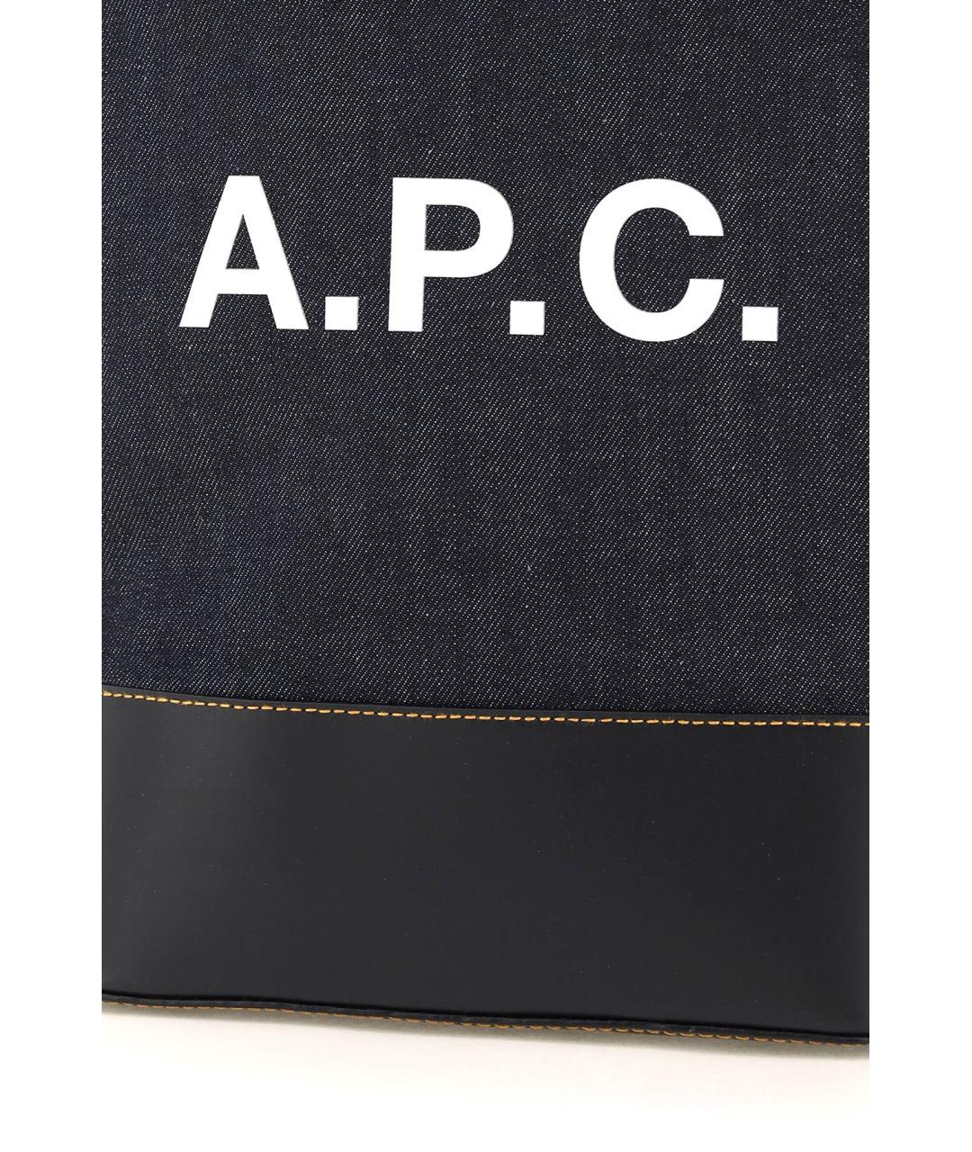 A.P.C. Синяя хлопковая сумка тоут, фото 3