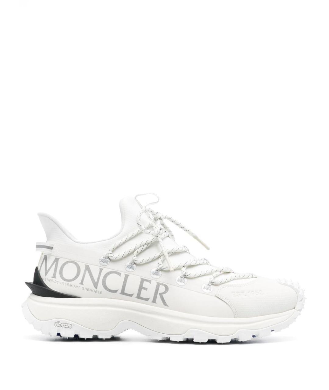 MONCLER Белые синтетические низкие кроссовки / кеды, фото 1