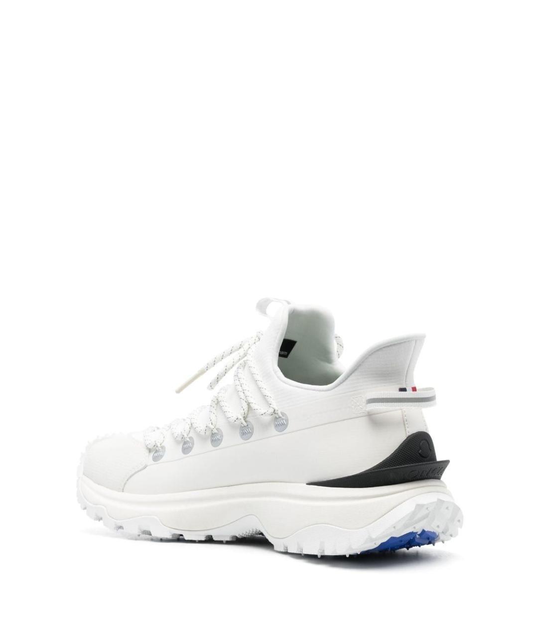 MONCLER Белые синтетические низкие кроссовки / кеды, фото 3