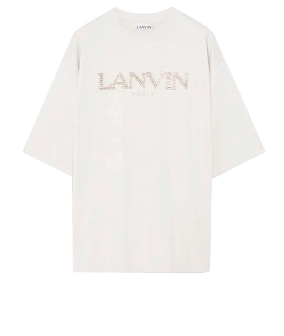 LANVIN Бежевая хлопковая футболка, фото 1