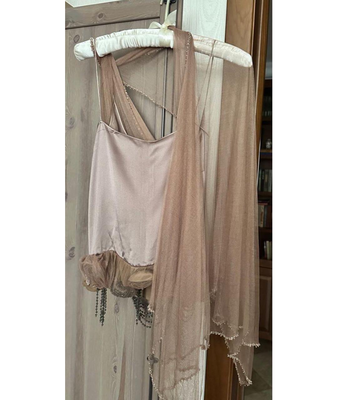 'S MAX MARA Бежевая шелковая майка, фото 6