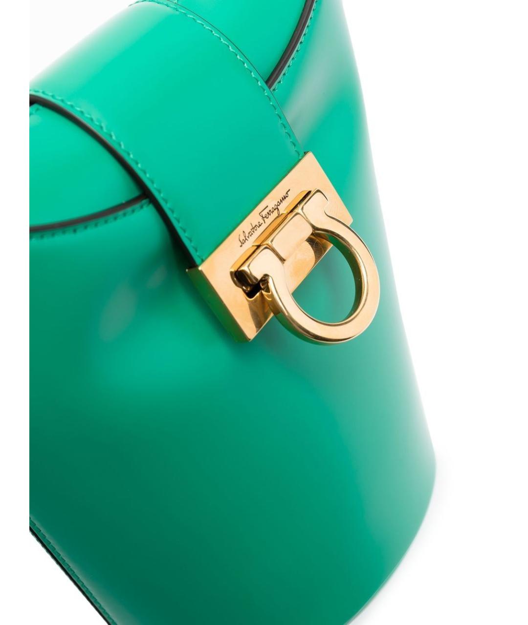 FERRAGAMO Зеленая кожаная сумка через плечо, фото 4