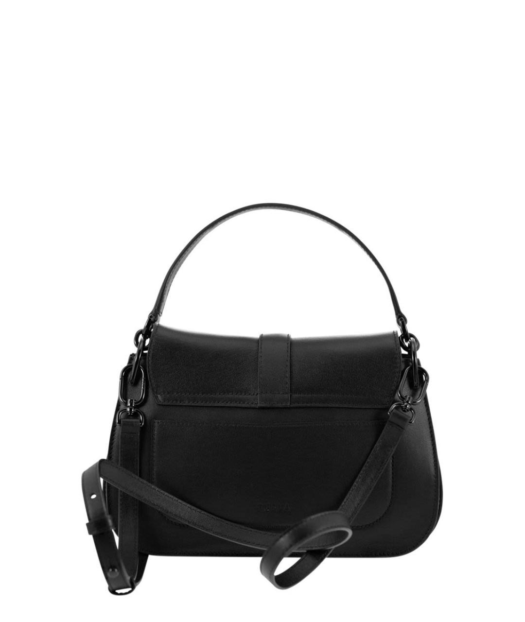 FURLA Черная кожаная сумка с короткими ручками, фото 2