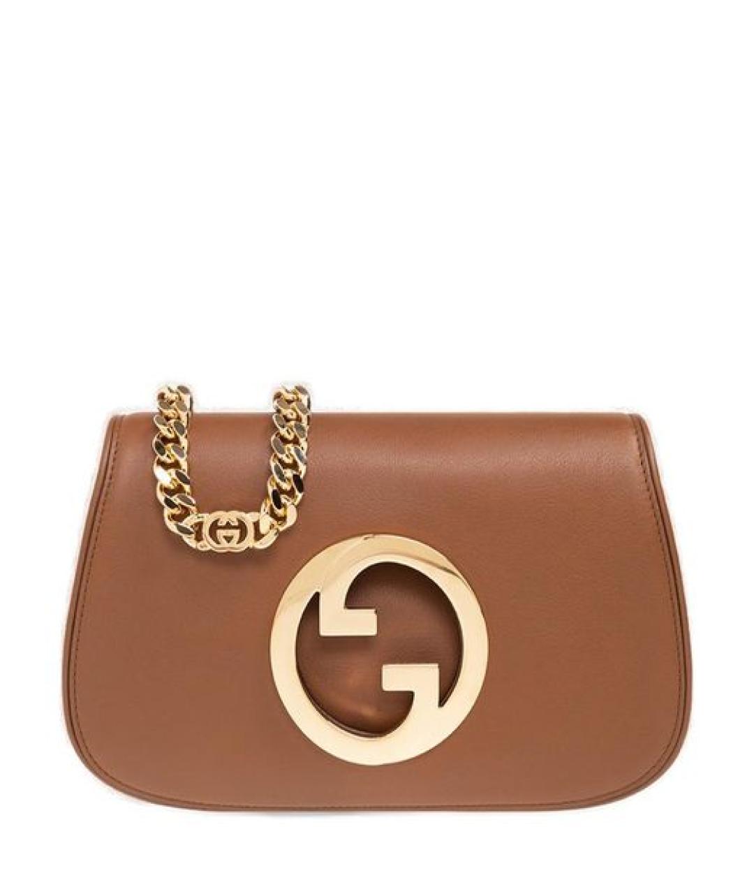 GUCCI Коричневая кожаная сумка через плечо, фото 1