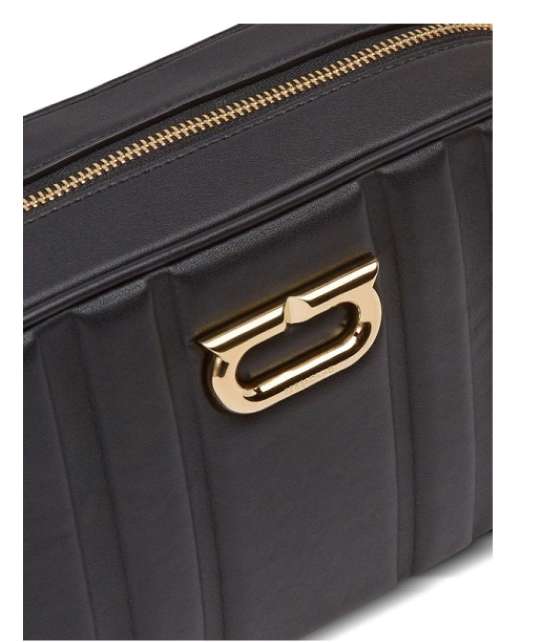 FERRAGAMO Черная кожаная сумка через плечо, фото 4