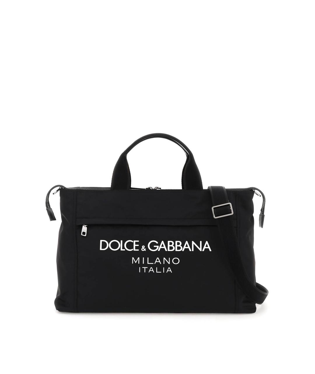 DOLCE&GABBANA Черная синтетическая сумка тоут, фото 2