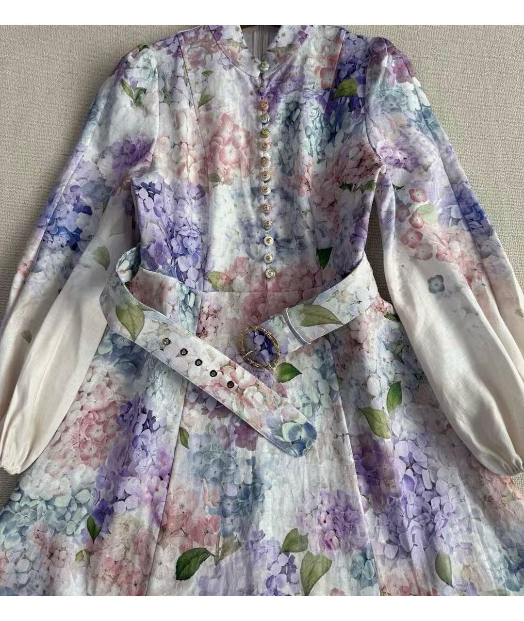 ZIMMERMANN Мульти льняное повседневное платье, фото 7
